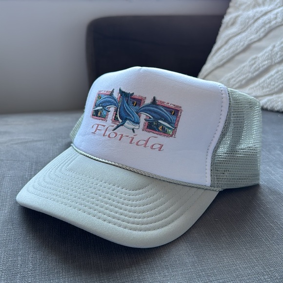 Vintage Florida Sunshine State Snapback / 90s / Trucker Style Mesh / Dolphins - Picture 3 of 7